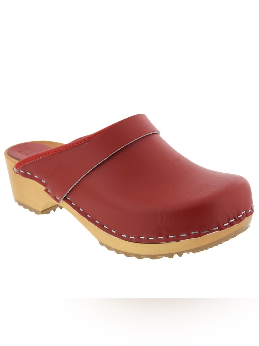 Bjork Red Leather Clog Mules
